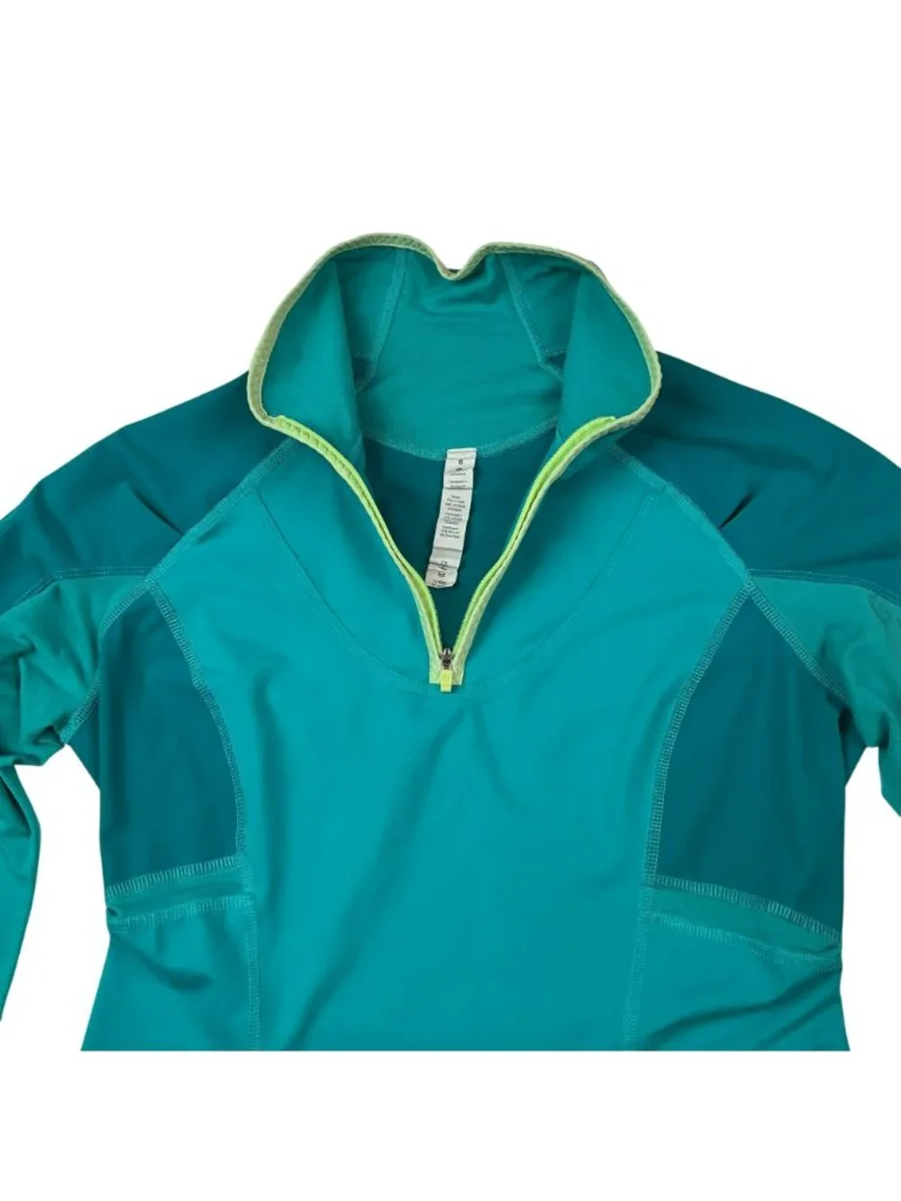 Lululemon Athletica Half-Zip Long Sleeve Athletic Jacket Womens 6 Turquoise Nylo
